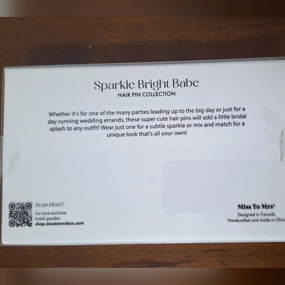 Miss To Mrs Sparkle Bright Babe Hair Pin Collection Gold and White New - Picture 3 of 3